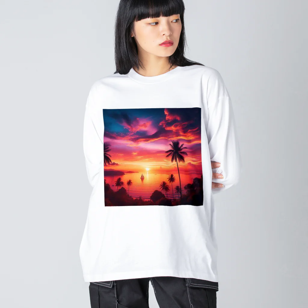 Rパンダ屋の「美しい夕焼け」グッズ Big Long Sleeve T-Shirt