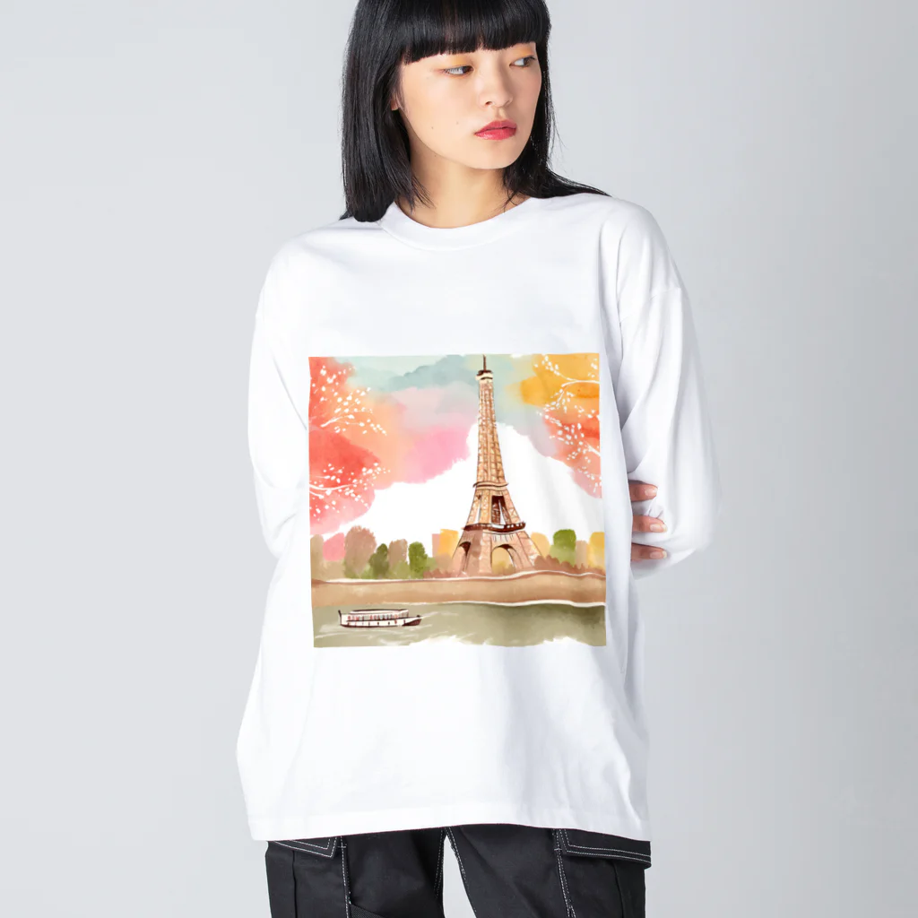 tyu-ripuのparis spring Big Long Sleeve T-Shirt