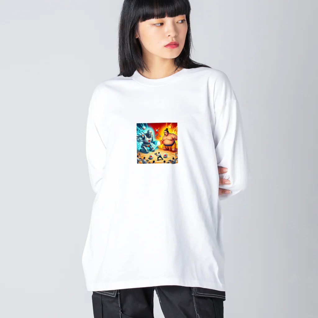 OTIRUBUTUBUTUのAI対お相撲さん Big Long Sleeve T-Shirt