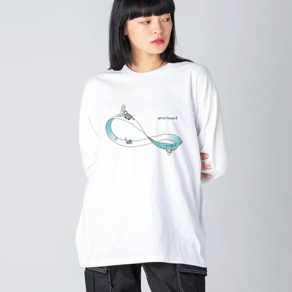 s-drawingのメビウスの輪T（ブルー） Big Long Sleeve T-Shirt