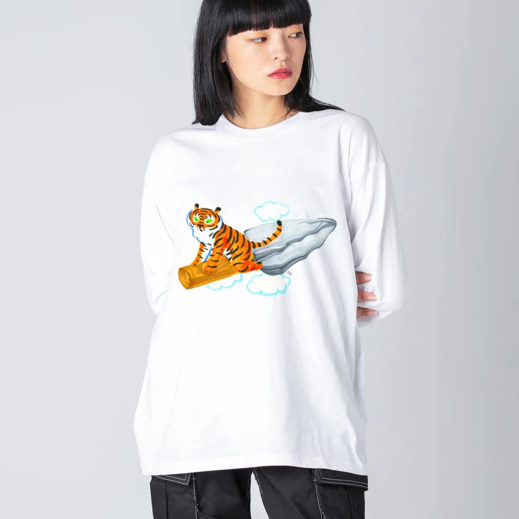 segasworksのスコップ（移植ゴテ）とトラちゃん ビッグシルエットロングスリーブTシャツ