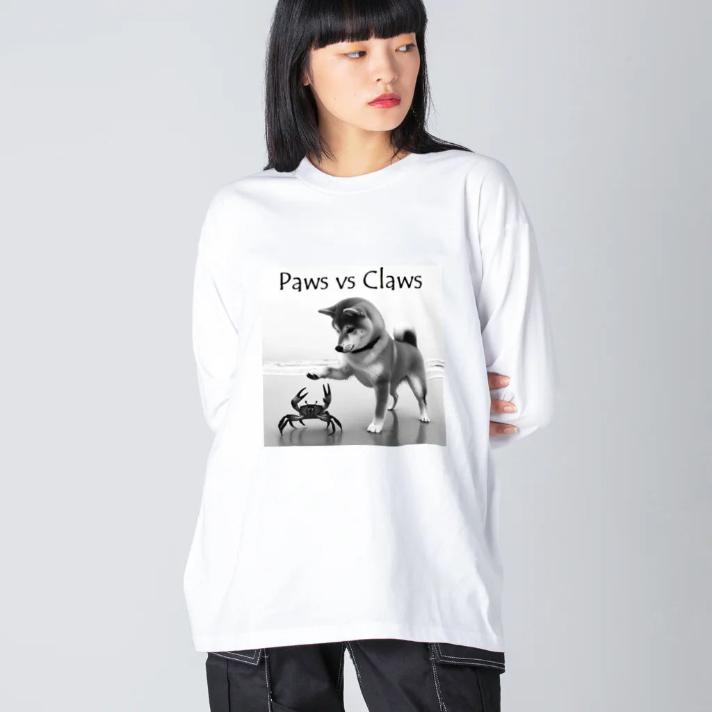 MatrixSphereのPaws vs Claws モノクローム ビッグシルエットロングスリーブTシャツ