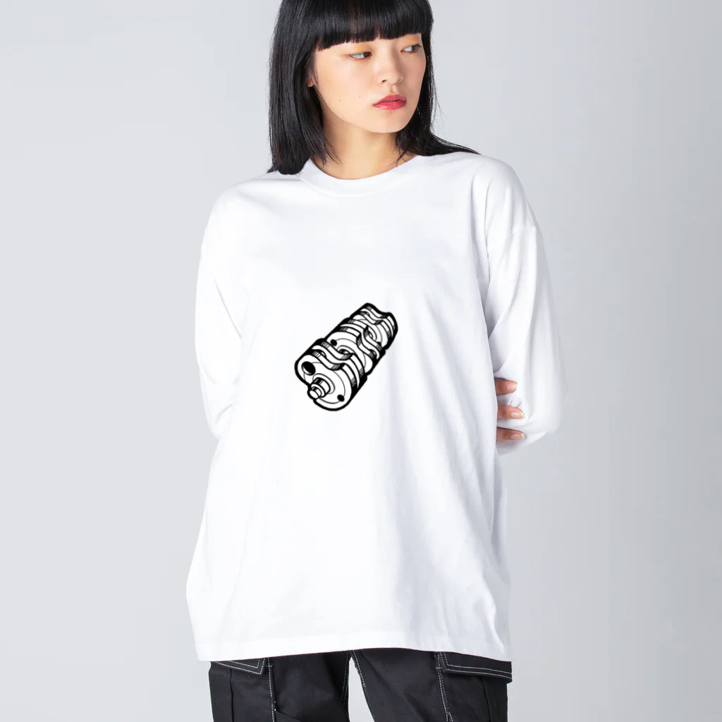 KAKUNIN TECH WEARABLEのCrankshaft Simple　（クランクシャフト_シンプル） Big Long Sleeve T-Shirt