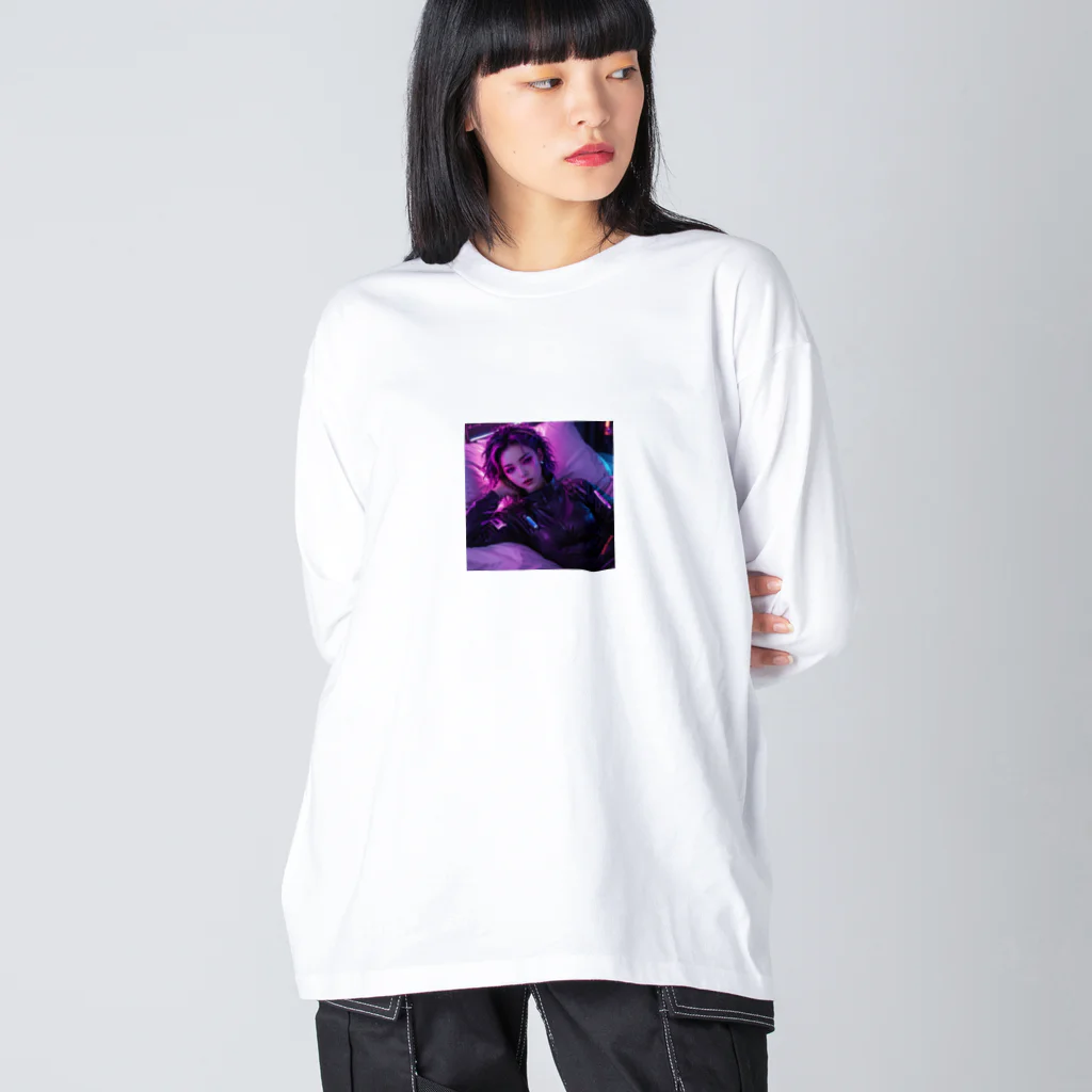 Cherry-oのネオンパンクなガール Big Long Sleeve T-Shirt