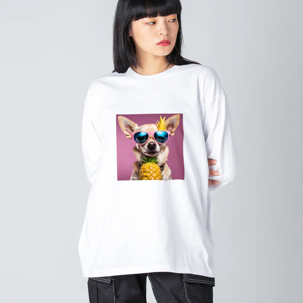 ハワイライフのイケてるパイナップル犬 Big Long Sleeve T-Shirt