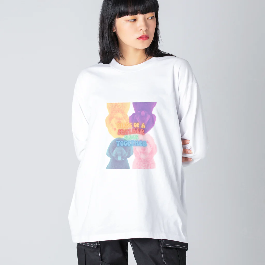 HeidiのRETRO-POP DOODLE DOGS  Big Long Sleeve T-Shirt