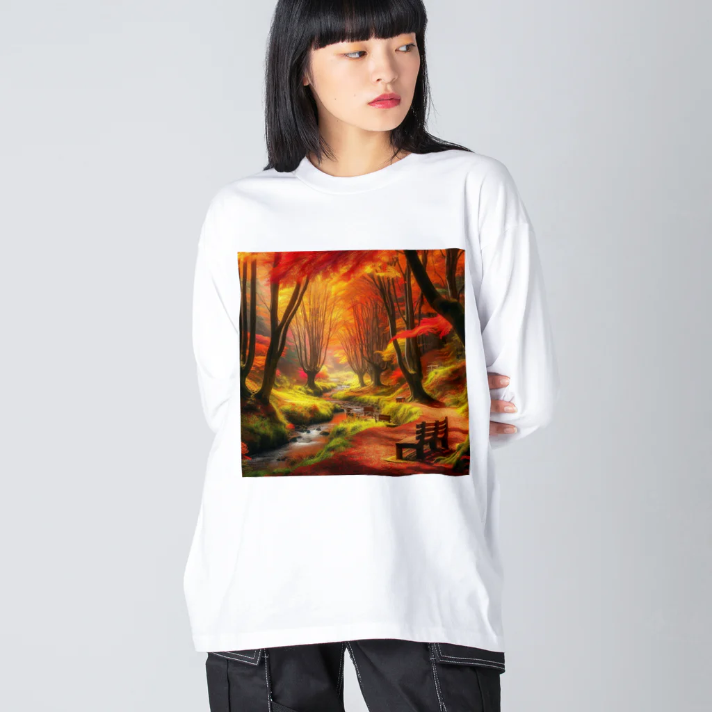 Rパンダ屋の「秋風景グッズ」 Big Long Sleeve T-Shirt