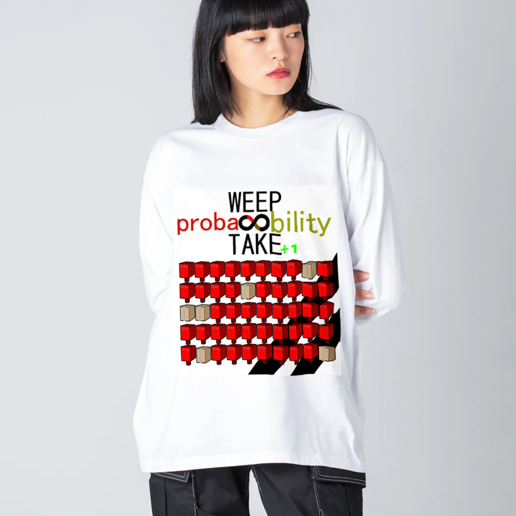 HADAKAGEKKO(WEEP＆TAKE)のWEEP＆TAKE probability Big Long Sleeve T-Shirt