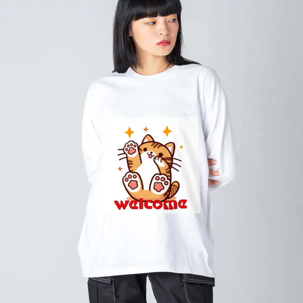 kk-welcomeの楽しく笑う肉球の猫ちゃんⅡ Big Long Sleeve T-Shirt