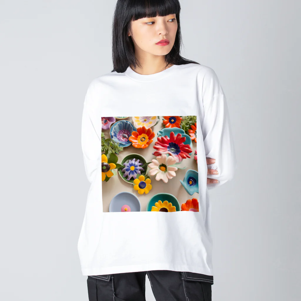 HOSHI-TANEKO🌠の🍽かわいいアクセサリーたち🌺 ビッグシルエットロングスリーブTシャツ