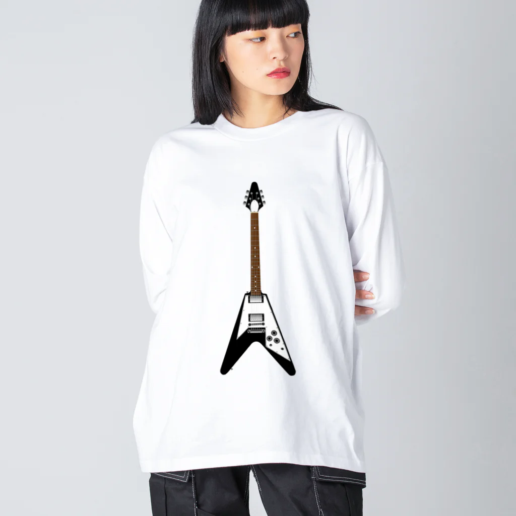 電気鉛筆工房のVギター（縦） Big Long Sleeve T-Shirt