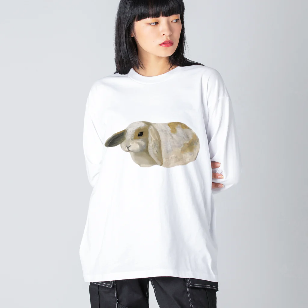 🐶シュナといろいろ🎨のロップイヤーラビット ビッグシルエットロングスリーブTシャツ