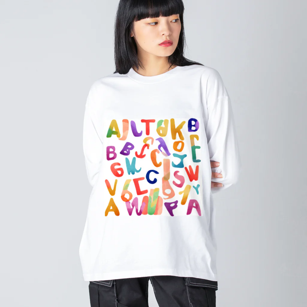 noiSutoaのカラフルな色使いと面白いデザインのアルファベット Big Long Sleeve T-Shirt