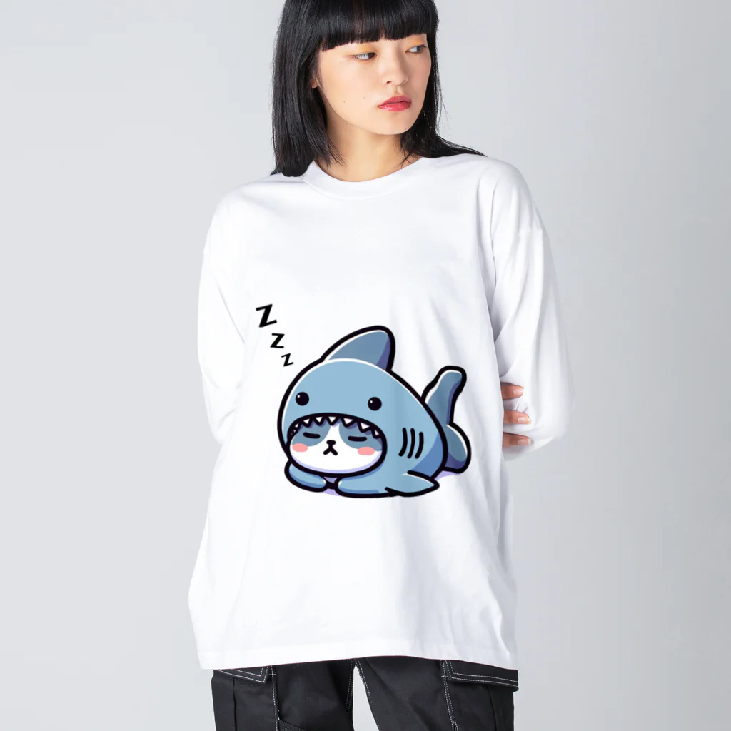 きぐるみあにまるず！のすやすや着ぐるみネコ ビッグシルエットロングスリーブTシャツ