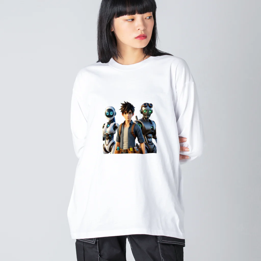 ETOWA_TOWAの未来都市のロボットたち Big Long Sleeve T-Shirt