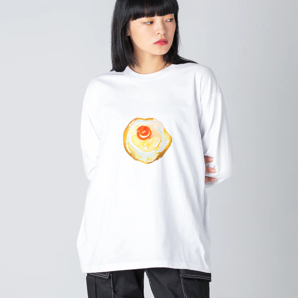 pyon☪︎chocoの目玉焼き　水彩 Big Long Sleeve T-Shirt