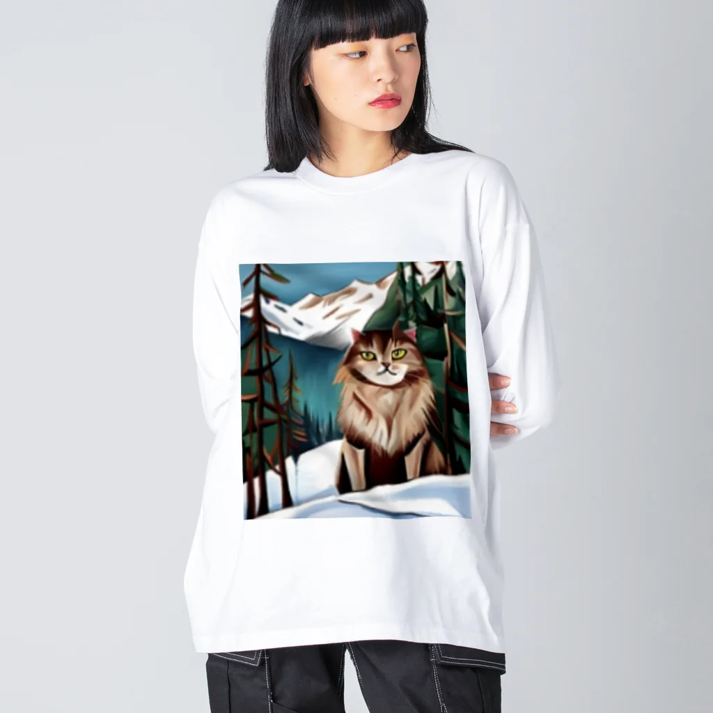 Ppit8のI live in Snow Mountain. ビッグシルエットロングスリーブTシャツ