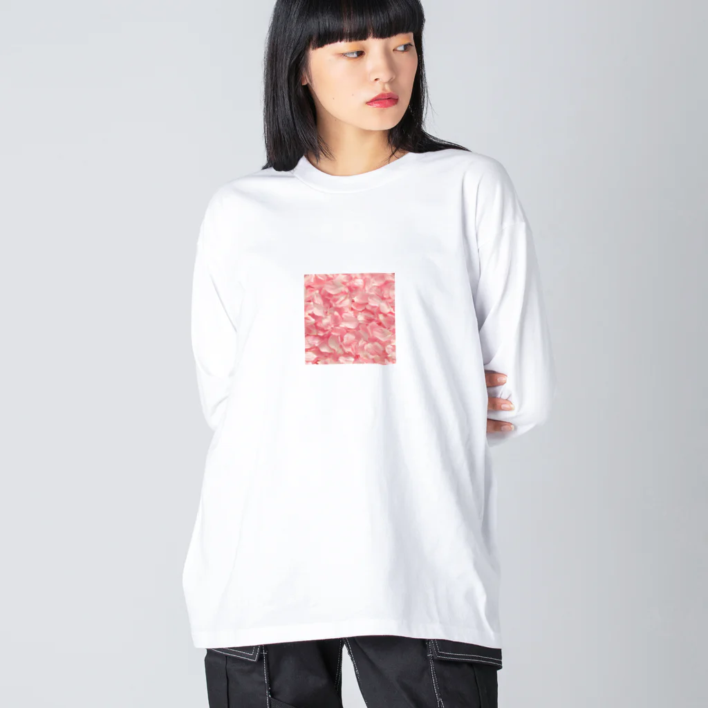 オンラインショップイエローリーフの桃色の花びら綺麗 Big Long Sleeve T-Shirt