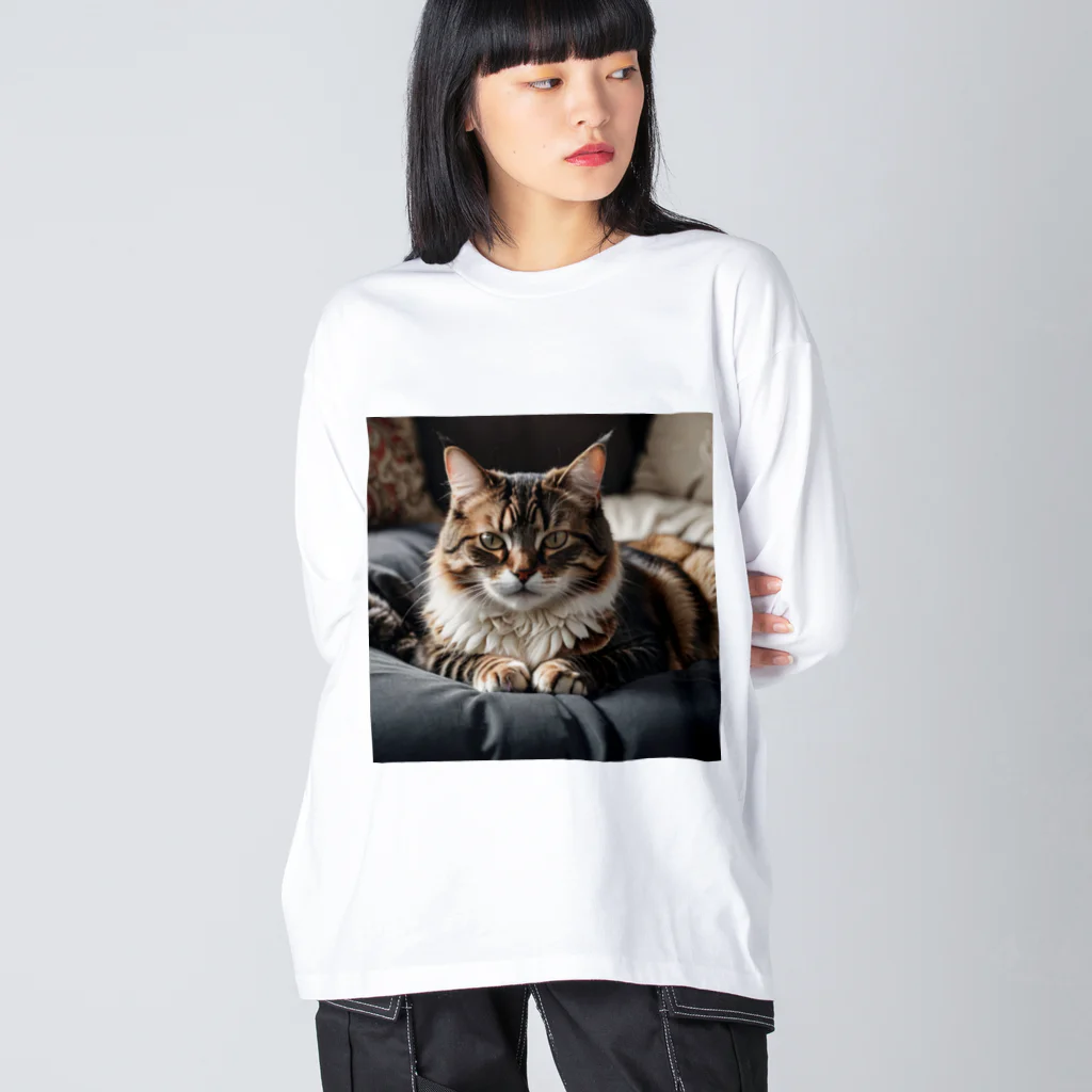 zigerparkのクッションと猫 ビッグシルエットロングスリーブTシャツ