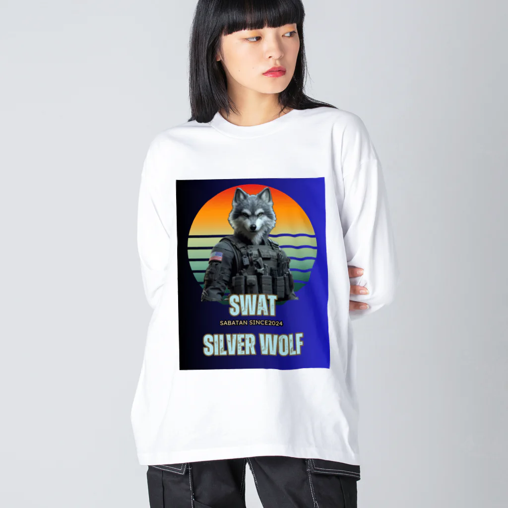 SaBATaNのSWAT シルバーウルフ1 ビッグシルエットロングスリーブTシャツ