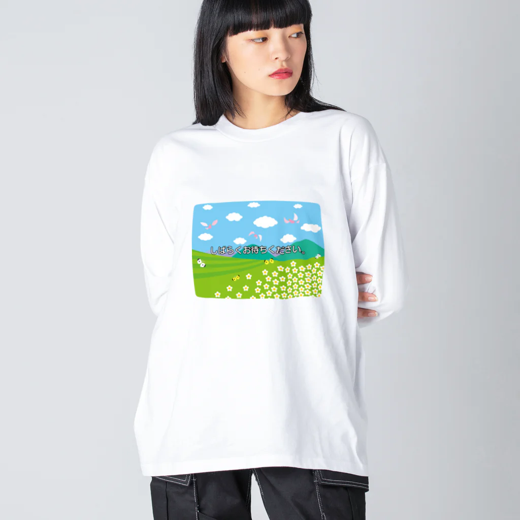 kimchinのテレビの<しばらくお待ちください>のテロップ画面 ビッグシルエットロングスリーブTシャツ