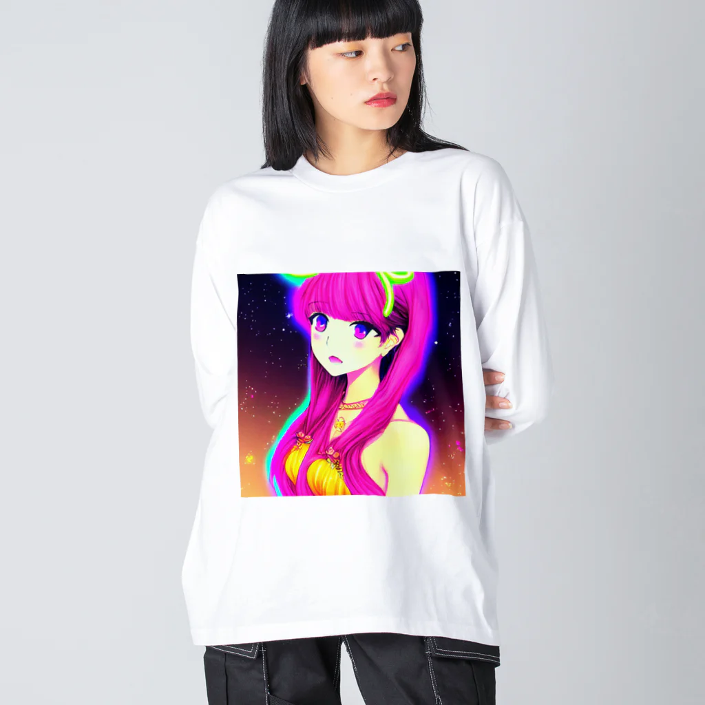 きゅぴきゅぴガールのきゅぴきゅぴ★ピンク髪美人お姉さん Big Long Sleeve T-Shirt