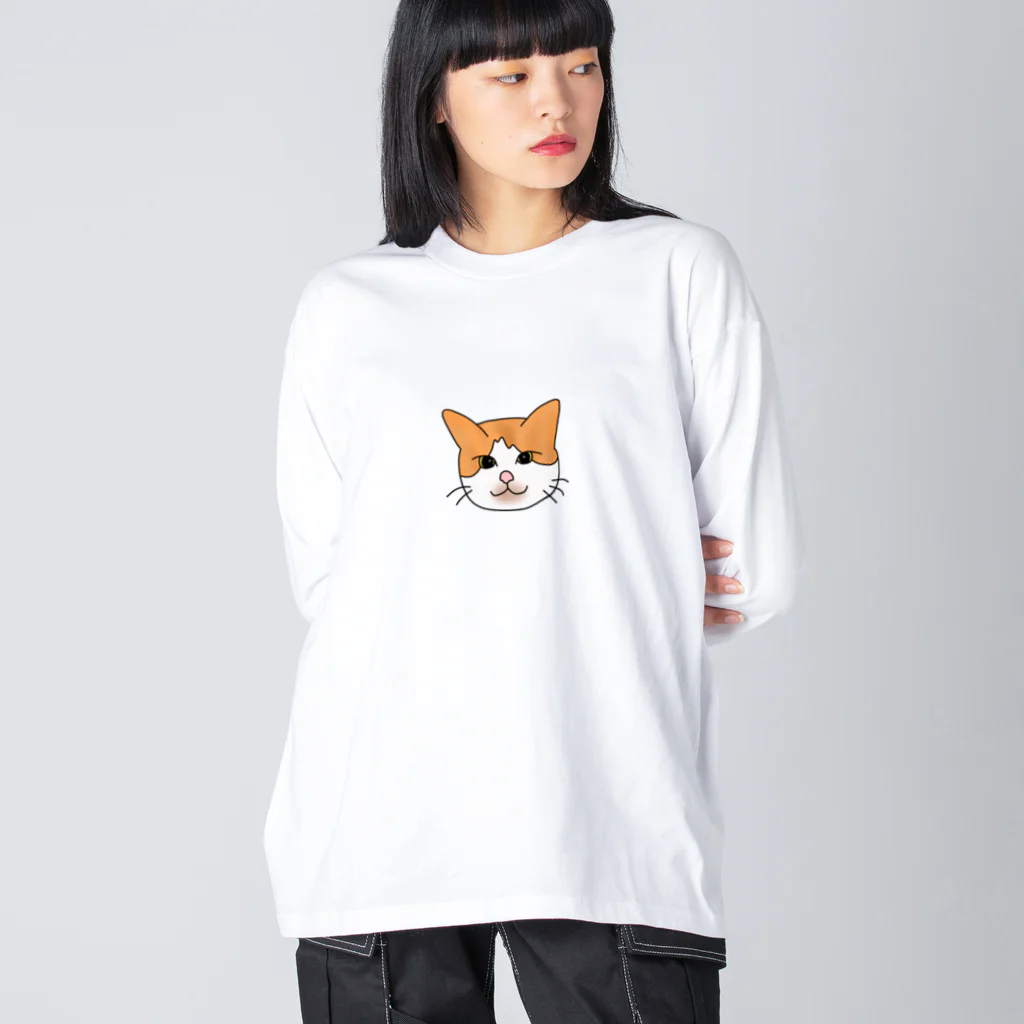 かもめちゃぁんの茶白猫の手描きイラスト Big Long Sleeve T-Shirt