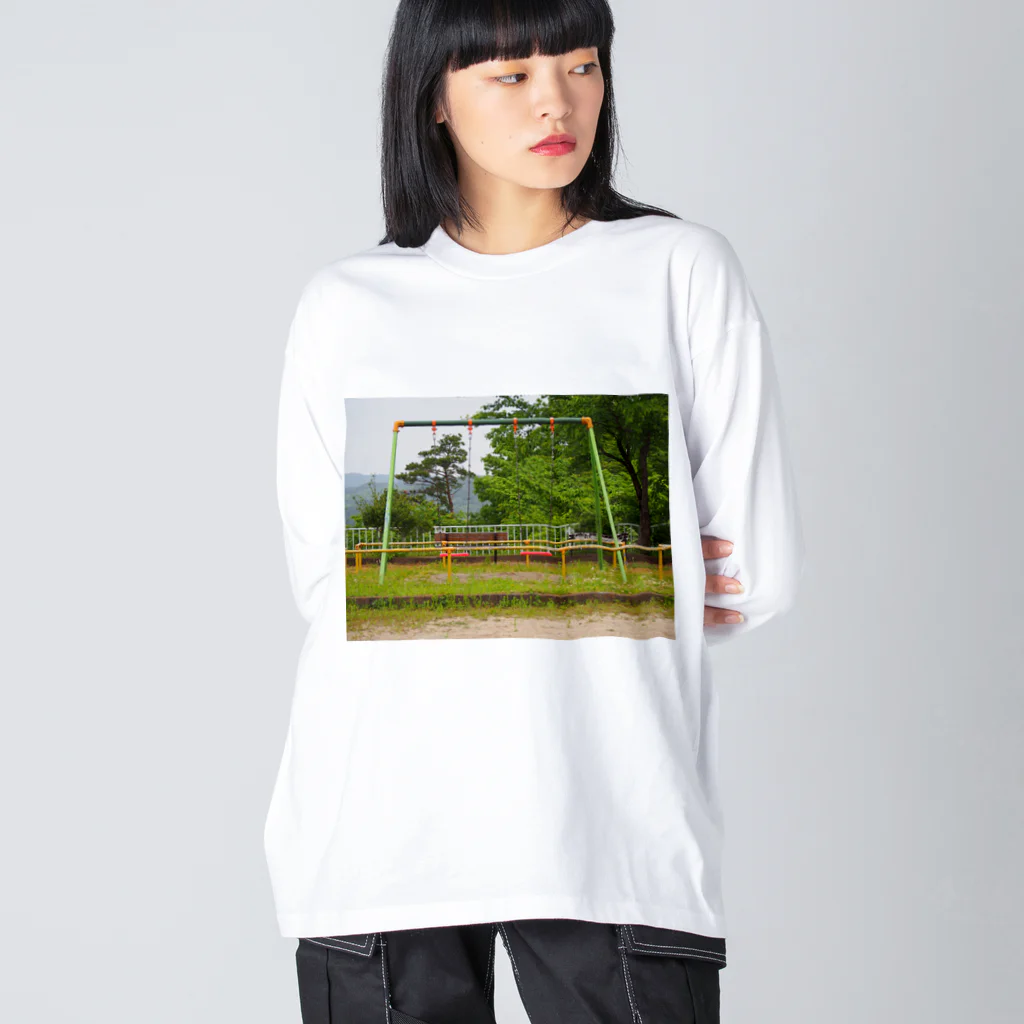 morinoyouseiの公園のブランコ ビッグシルエットロングスリーブTシャツ