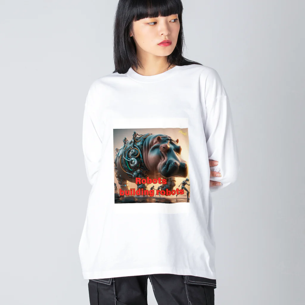 Noah2490のRobots building robots Big Long Sleeve T-Shirt