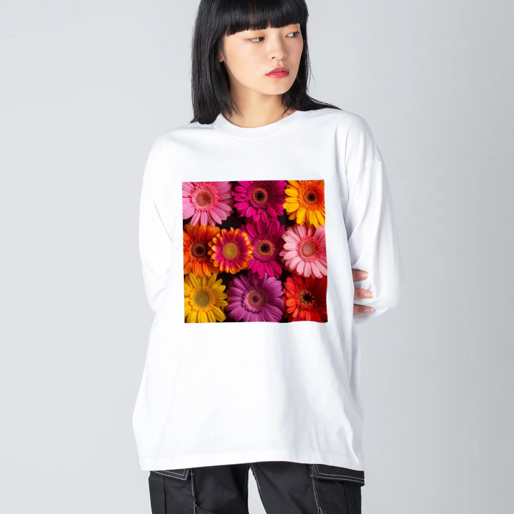 オンラインショップイエローリーフの色鮮やかな綺麗な花 Big Long Sleeve T-Shirt