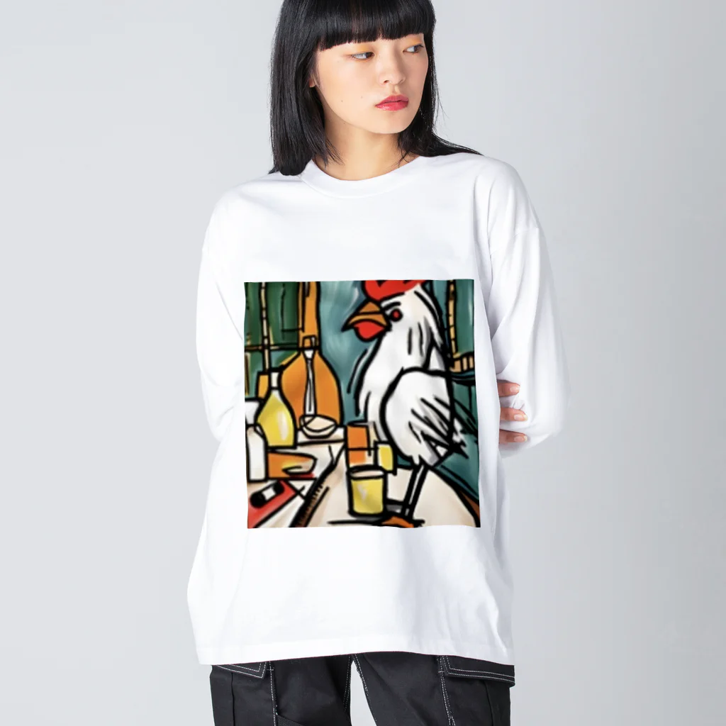 Ppit8のにわとりさん朝ごはんを食べる！ Big Long Sleeve T-Shirt