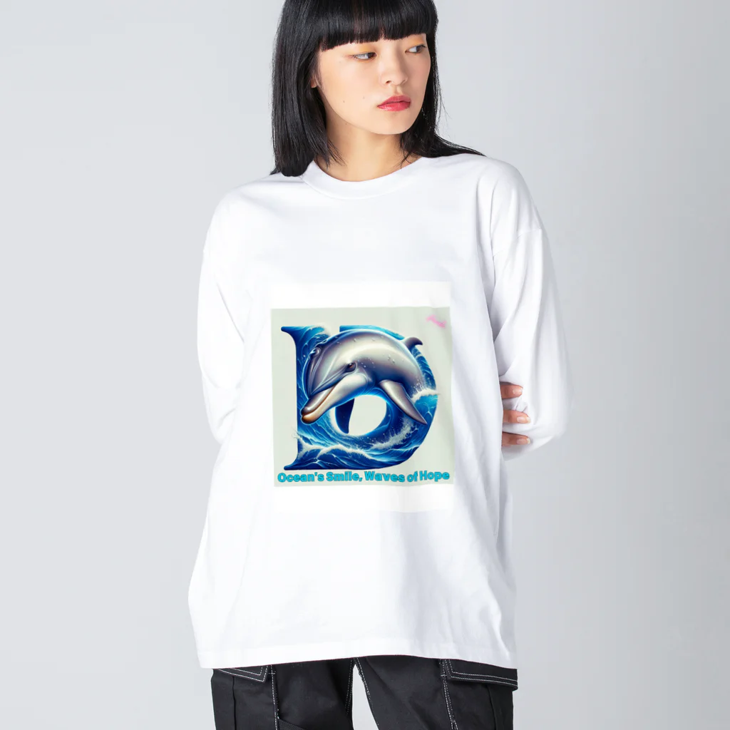 NaturalCanvasのOcean's Smile, Waves of Hope ビッグシルエットロングスリーブTシャツ