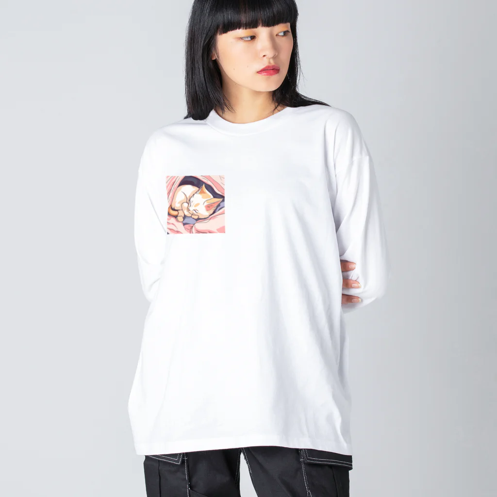 ゆったりの癒し系！猫のTシャツグッズ ビッグシルエットロングスリーブTシャツ