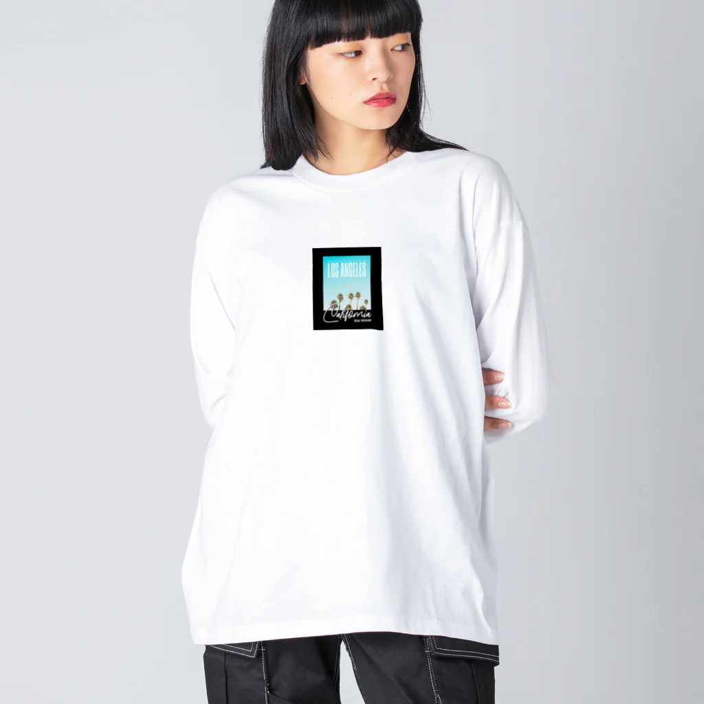 HappyFaceMarketの青空ハリウッドブルーバードUSA Big Long Sleeve T-Shirt