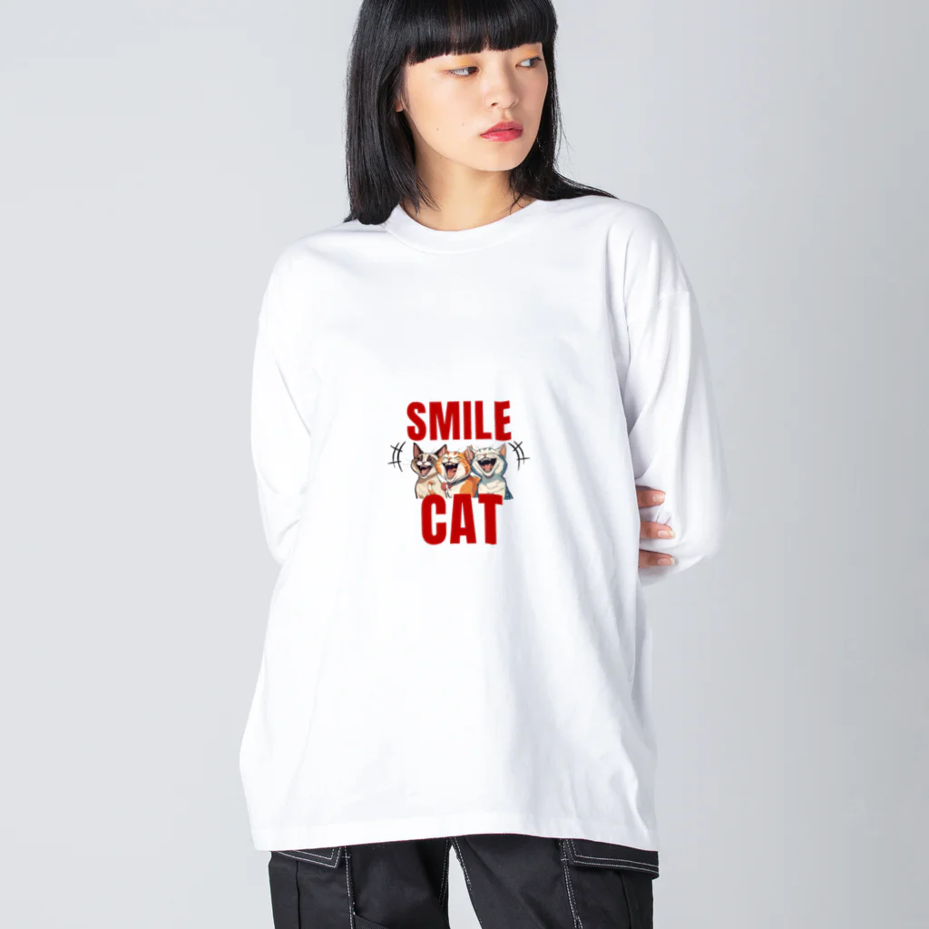 オトバシハウスのSMILE CAT ビッグシルエットロングスリーブTシャツ