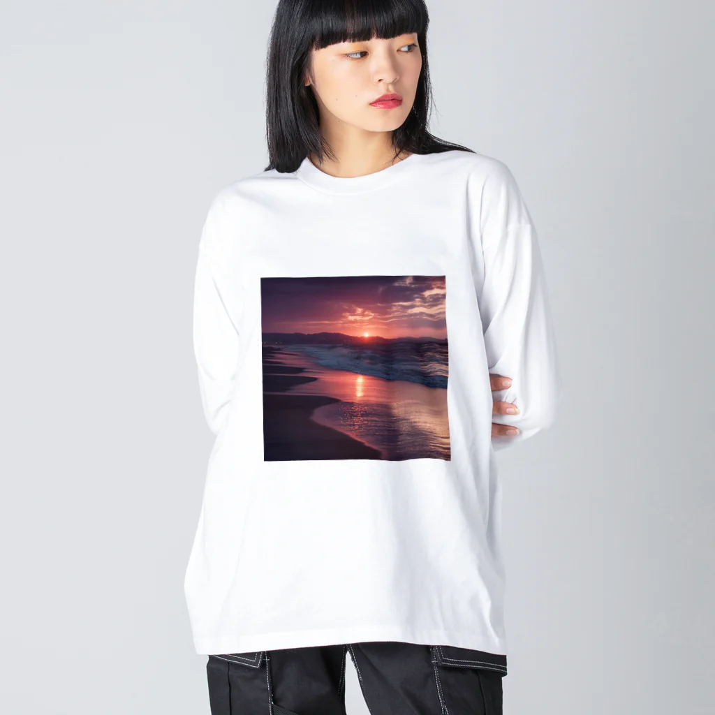 Mysycaの海辺の夕日 Big Long Sleeve T-Shirt