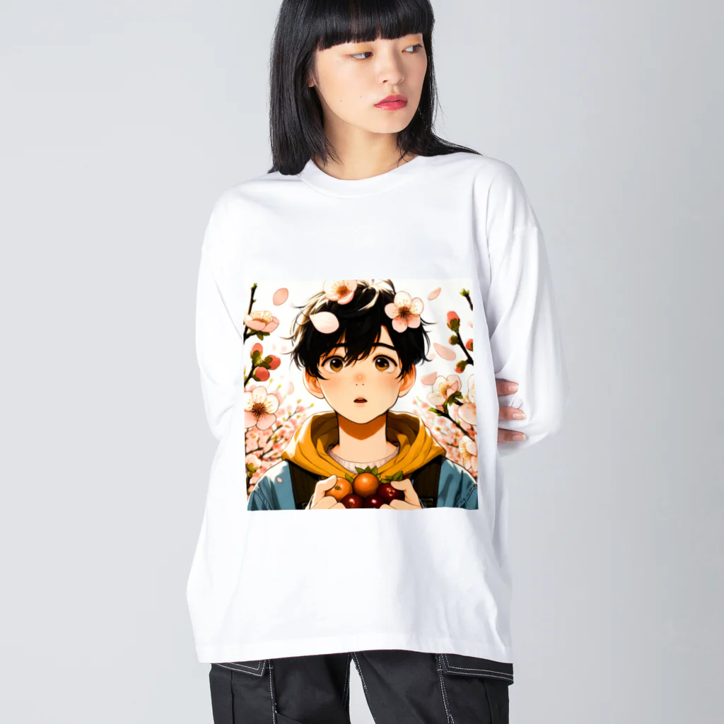 可愛い男の子イラスト販売所　By,keicyanの男の子　中学1年生　春 Big Long Sleeve T-Shirt