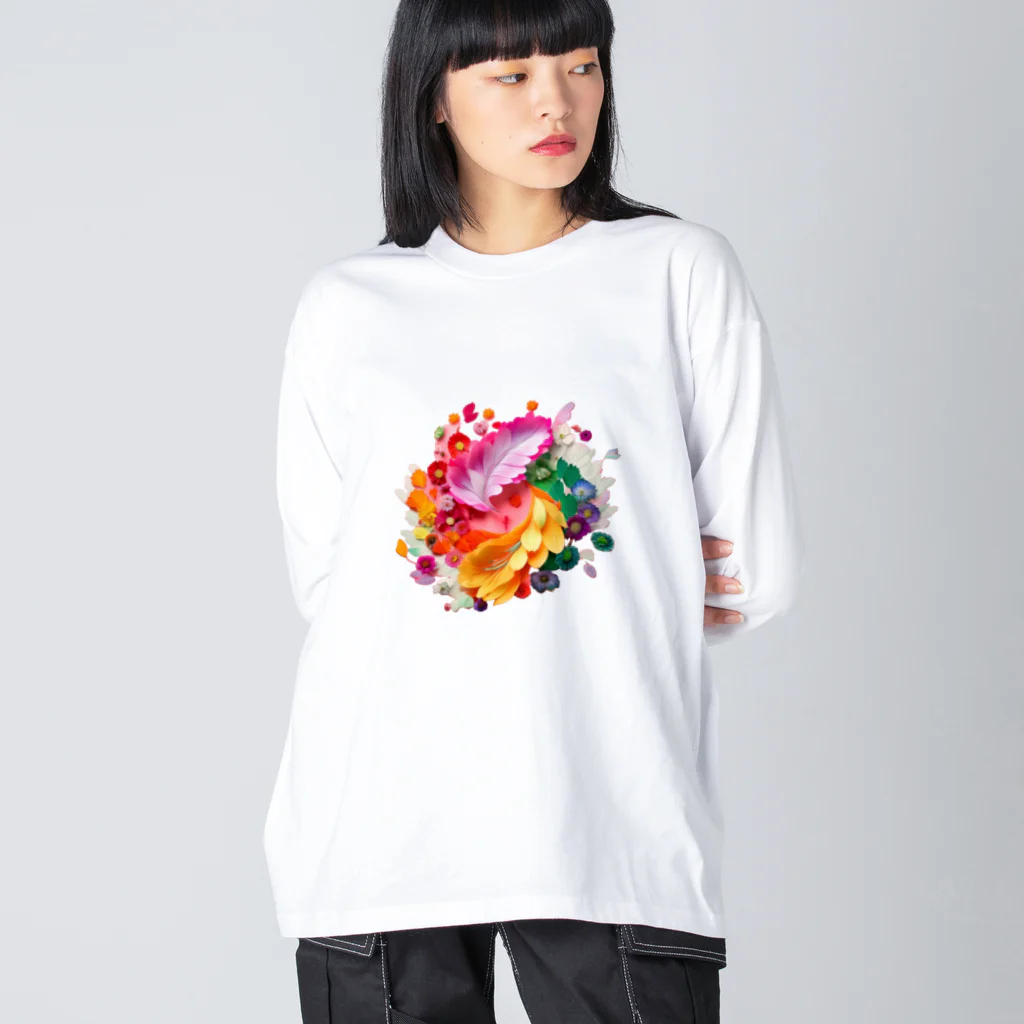 chan-takehaniの花のハーモニー ビッグシルエットロングスリーブTシャツ