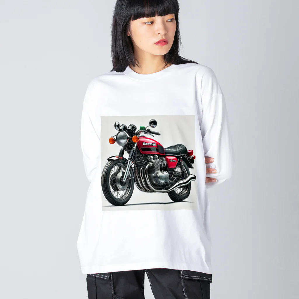 the blue seasonのヴィンテージの美学：カワサキ 750RSを多角的に紹介 ビッグシルエットロングスリーブTシャツ