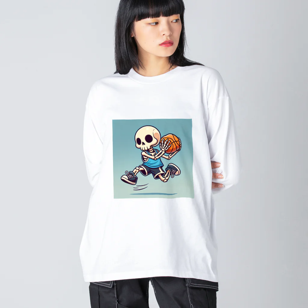 Oz techのスカルフープ：ゴーストプレイヤーのダンクショット Big Long Sleeve T-Shirt