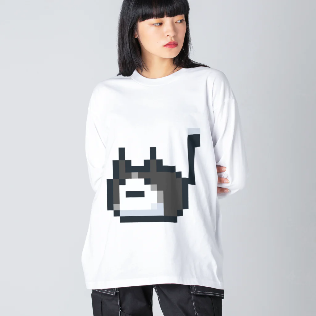 ねこさん爆発ショップのハチワレねこさんドット（ファビコン）  Big Long Sleeve T-Shirt