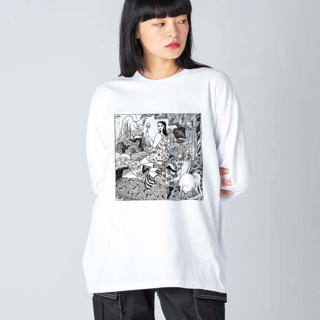 ユキ・アイコ・ヤマネart storeの【私の瞳に乾杯】ペン画描き起こしグッズ Big Long Sleeve T-Shirt
