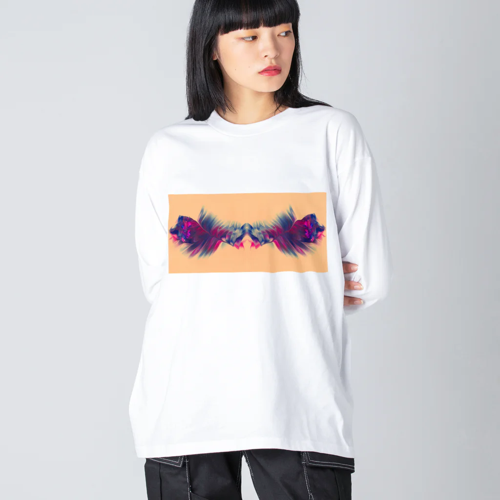 アオムラサキの色彩の羽根 001 Big Long Sleeve T-Shirt