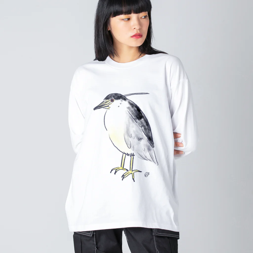 オズマジョの五位鷺 Big Long Sleeve T-Shirt