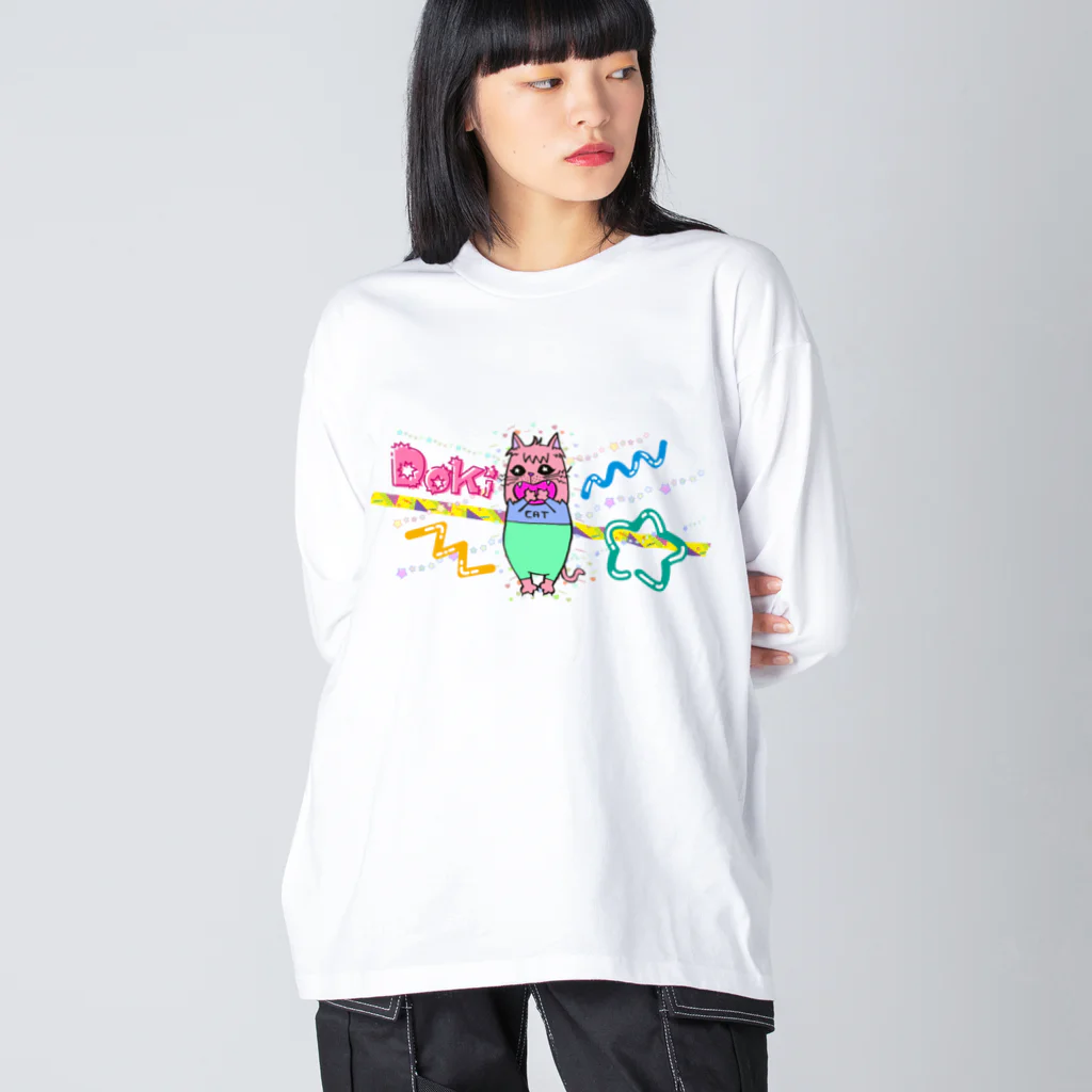 tottoのDokiっとキャット(ピンク) Big Long Sleeve T-Shirt