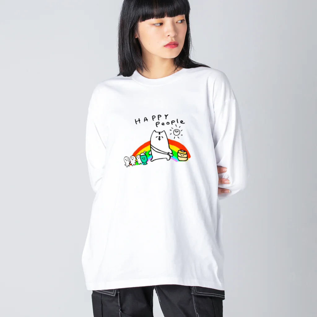 のろいぬのhappy people ビッグシルエットロングスリーブTシャツ