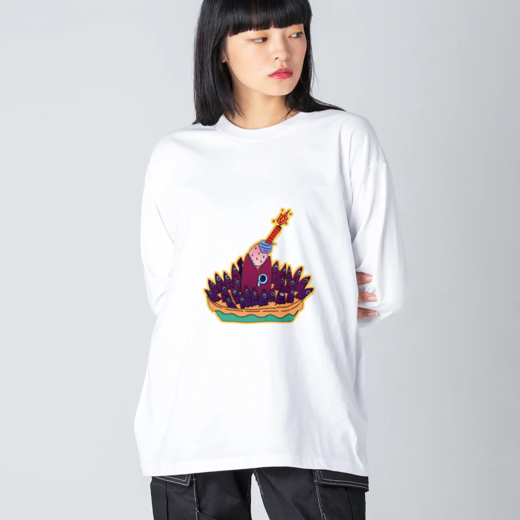 ベクのアイテム屋の空見上げるサカナたち Big Long Sleeve T-Shirt