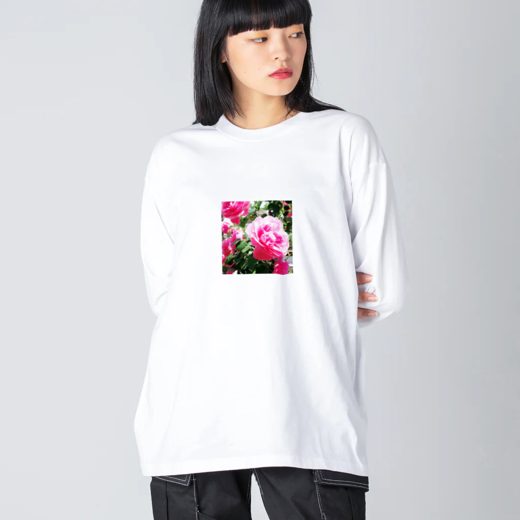 或る by 千～sahasraのpink rose Big Long Sleeve T-Shirt