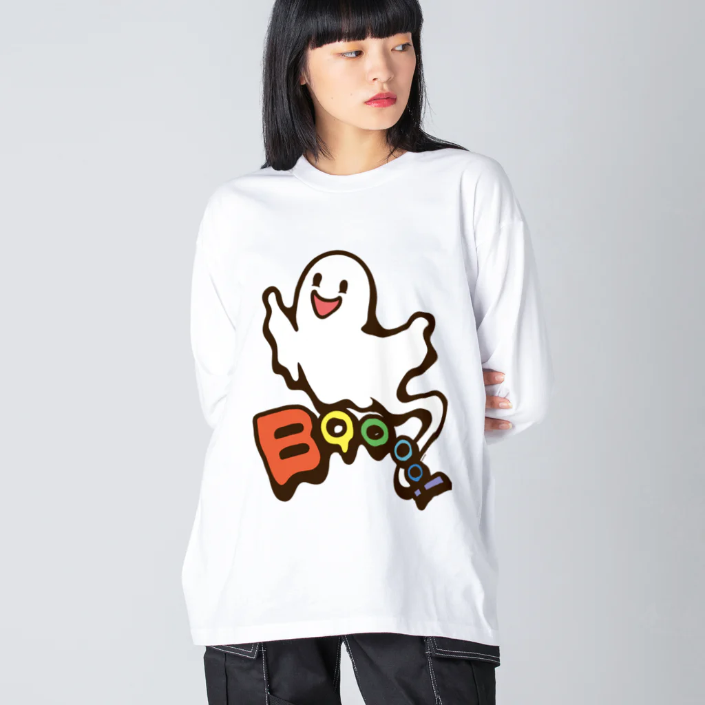 Cɐkeccooのおばけちゃんばぁ!(Boo!ゴースト)カラフル ビッグシルエットロングスリーブTシャツ