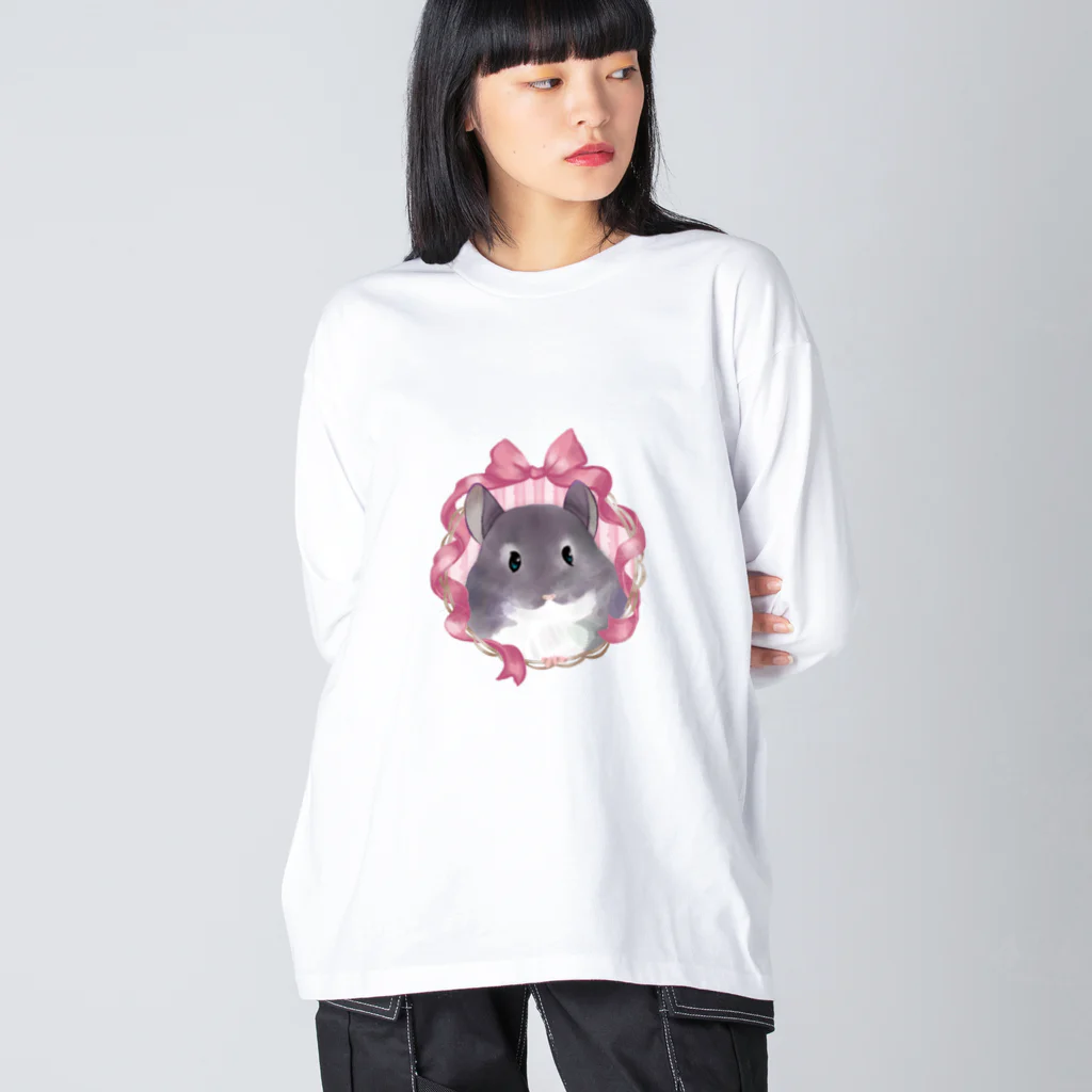 アトリエコロンのアンティークリボンチンチラ（バイオレット） Big Long Sleeve T-Shirt